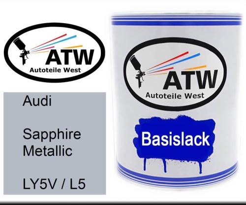 Audi, Sapphire Metallic, LY5V / L5: 1L Lackdose, von ATW Autoteile West.